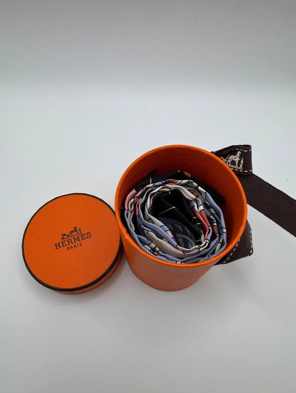 Hermès Twilly Scarf in Noir/Bleu Scarf Odyssey with Original Box and Tags - Picture 8 of 14